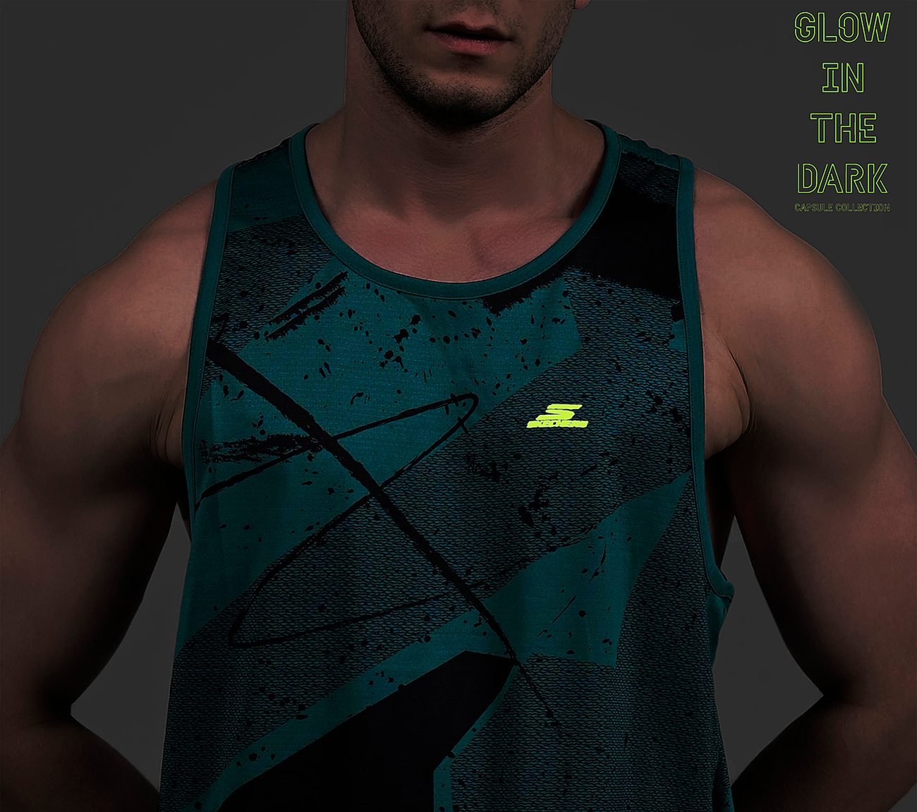 FIRFLY AOP TANK, TEAL/BLUE Apparel Right View