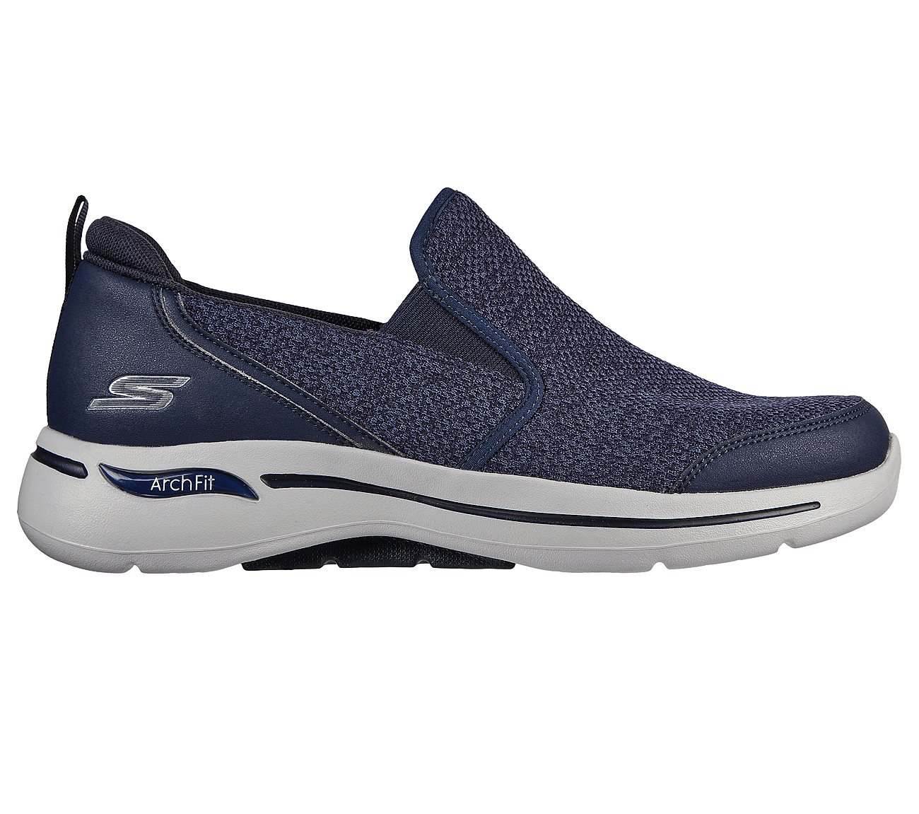 Skechers Navy Go Walk Arch Fit Goodman Mens Slip On Shoes - Style ID ...