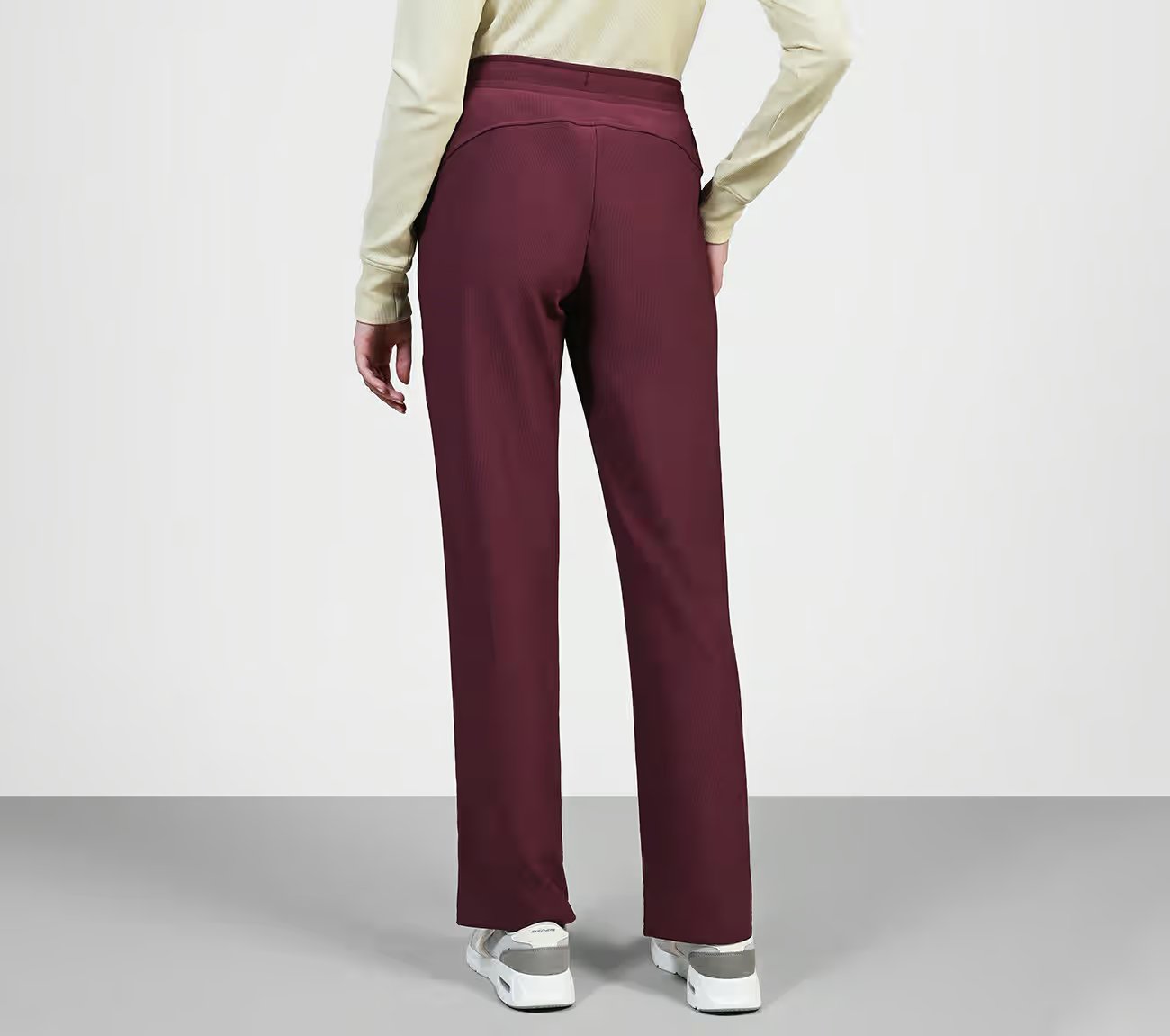 GOLUXE RIB PANT, BURGUNDY/PINK Apparel Left View