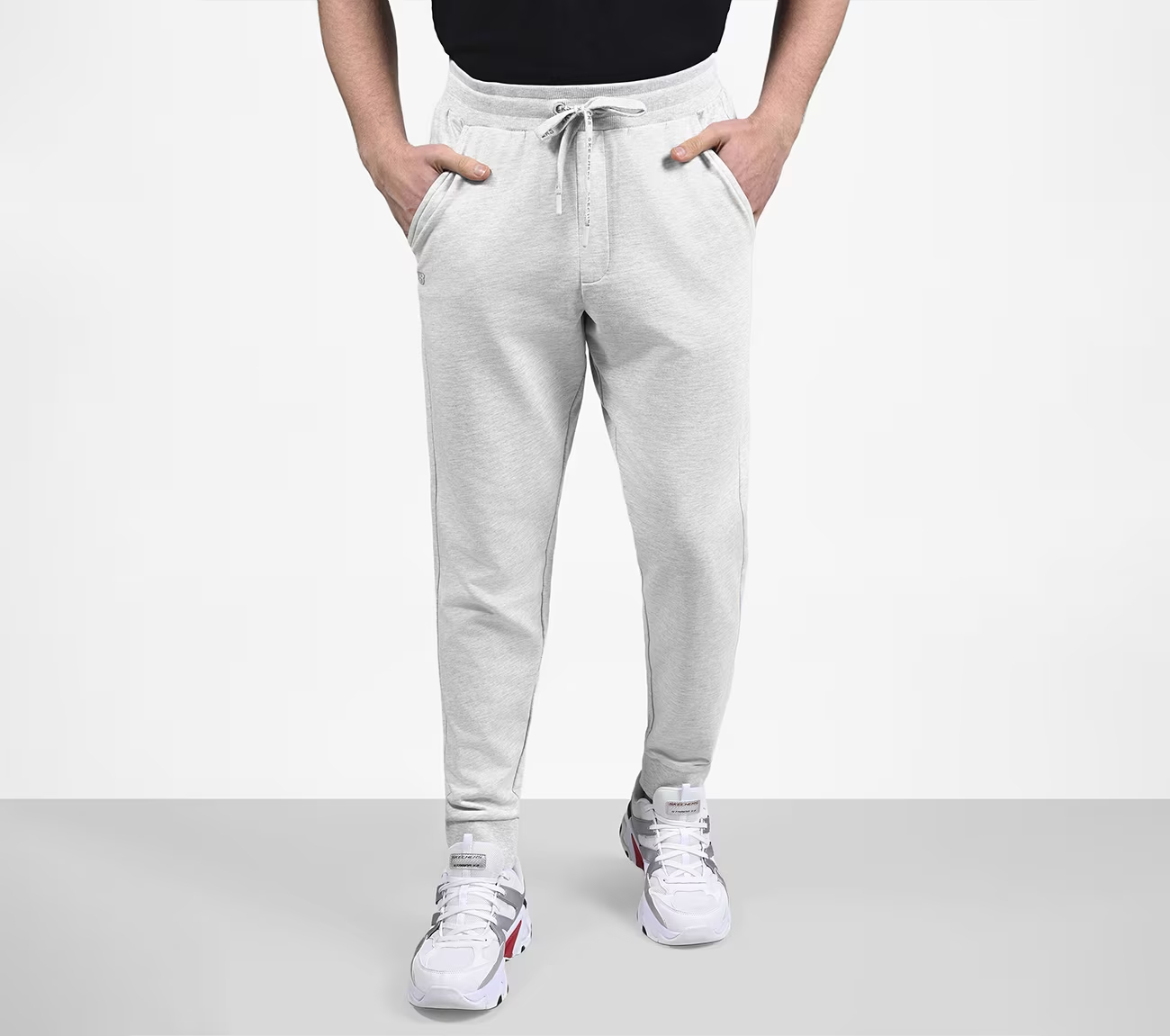 EARTH PEACE JOGGERS, OFFWHITE  MELANGE Apparel Lateral View