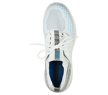 GO RUN FAST, WHITE/BLUE Footwear Top View